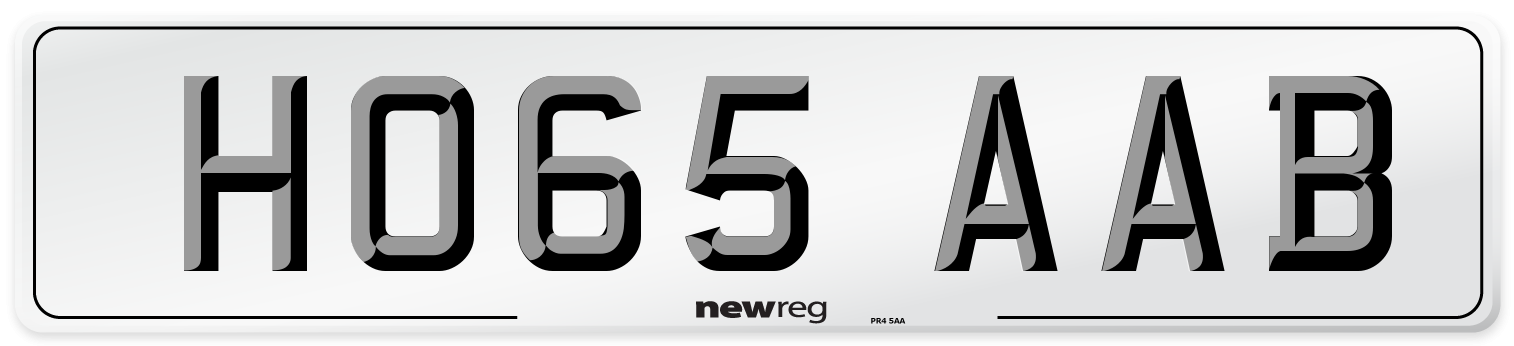 HO65 AAB Number Plate from New Reg
